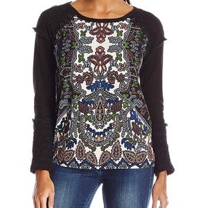 NWT Democracy Large Black floral sweater